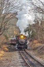 NHI 40 pulling an uphill grade as it approaches Lower Mountain Road grade crossing